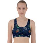 Monster-alien-pattern-seamless-background Back Weave Sports Bra