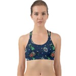 Monster-alien-pattern-seamless-background Back Web Sports Bra