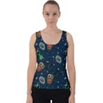 Monster-alien-pattern-seamless-background Velvet Tank Top