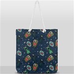 Monster-alien-pattern-seamless-background Full Print Rope Handle Tote (Large)