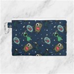 Monster-alien-pattern-seamless-background Canvas Cosmetic Bag (Large)