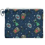 Monster-alien-pattern-seamless-background Canvas Cosmetic Bag (XXL)