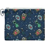 Monster-alien-pattern-seamless-background Canvas Cosmetic Bag (XXXL)