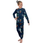 Monster-alien-pattern-seamless-background Kids  Long Sleeve Set 