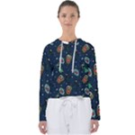 Monster-alien-pattern-seamless-background Women s Slouchy Sweat