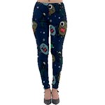 Monster-alien-pattern-seamless-background Lightweight Velour Leggings