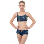 Monster-alien-pattern-seamless-background Layered Top Bikini Set