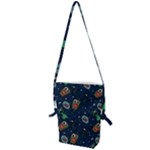 Monster-alien-pattern-seamless-background Folding Shoulder Bag