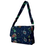 Monster-alien-pattern-seamless-background Full Print Messenger Bag (S)