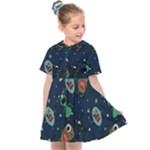 Monster-alien-pattern-seamless-background Kids  Sailor Dress