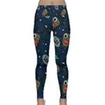 Monster-alien-pattern-seamless-background Lightweight Velour Classic Yoga Leggings