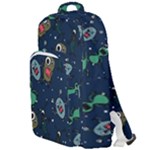 Monster-alien-pattern-seamless-background Double Compartment Backpack