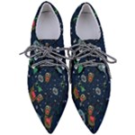 Monster-alien-pattern-seamless-background Pointed Oxford Shoes