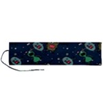 Monster-alien-pattern-seamless-background Roll Up Canvas Pencil Holder (L)