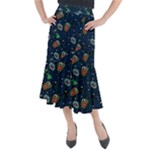 Monster-alien-pattern-seamless-background Midi Mermaid Skirt