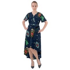 Front Wrap High Low Dress 