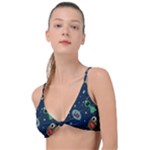 Monster-alien-pattern-seamless-background Knot Up Bikini Top
