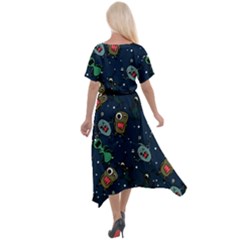 Cross Front Sharkbite Hem Maxi Dress 