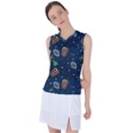 Monster-alien-pattern-seamless-background Women s Sleeveless Sports Top