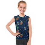 Monster-alien-pattern-seamless-background Kids  Mesh Tank Top