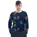 Monster-alien-pattern-seamless-background Men s Long Sleeve Raglan Tee