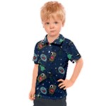 Monster-alien-pattern-seamless-background Kids  Polo Tee