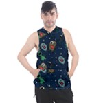 Monster-alien-pattern-seamless-background Men s Sleeveless Hoodie