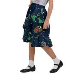 Kids  Ruffle Flared Wrap Midi Skirt 