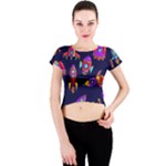 Space-patterns Crew Neck Crop Top