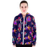 Space-patterns Women s Zipper Hoodie