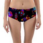 Space-patterns Reversible Mid-Waist Bikini Bottoms