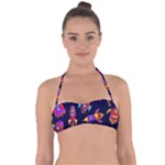 Space-patterns Halter Bandeau Bikini Top