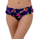 Space-patterns Frill Bikini Bottoms