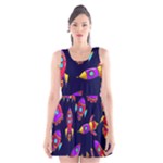 Space-patterns Scoop Neck Skater Dress