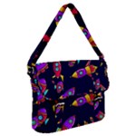 Space-patterns Buckle Messenger Bag