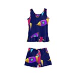 Space-patterns Kids  Boyleg Swimsuit