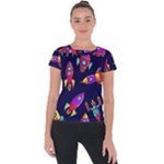 Space-patterns Short Sleeve Sports Top 