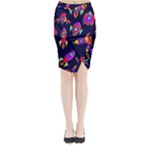 Space-patterns Midi Wrap Pencil Skirt