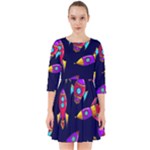 Space-patterns Smock Dress