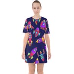 Space-patterns Sixties Short Sleeve Mini Dress