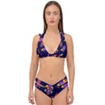 Space-patterns Double Strap Halter Bikini Set