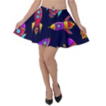 Space-patterns Velvet Skater Skirt