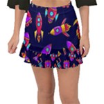 Space-patterns Fishtail Mini Chiffon Skirt