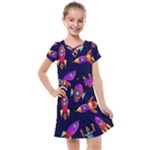 Space-patterns Kids  Cross Web Dress