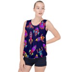 Space-patterns Bubble Hem Chiffon Tank Top