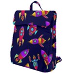 Space-patterns Flap Top Backpack