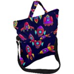 Space-patterns Fold Over Handle Tote Bag