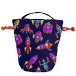 Space-patterns Drawstring Bucket Bag