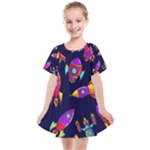 Space-patterns Kids  Smock Dress