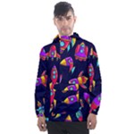 Space-patterns Men s Front Pocket Pullover Windbreaker